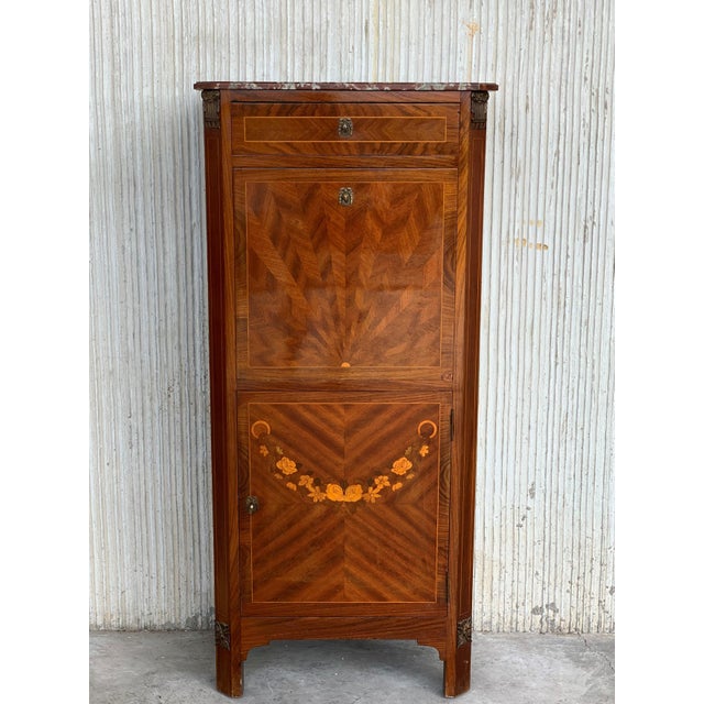 20th Century French Drop-Front Oak Secretary Desk or Abattant For Sale - Image 17 of 18