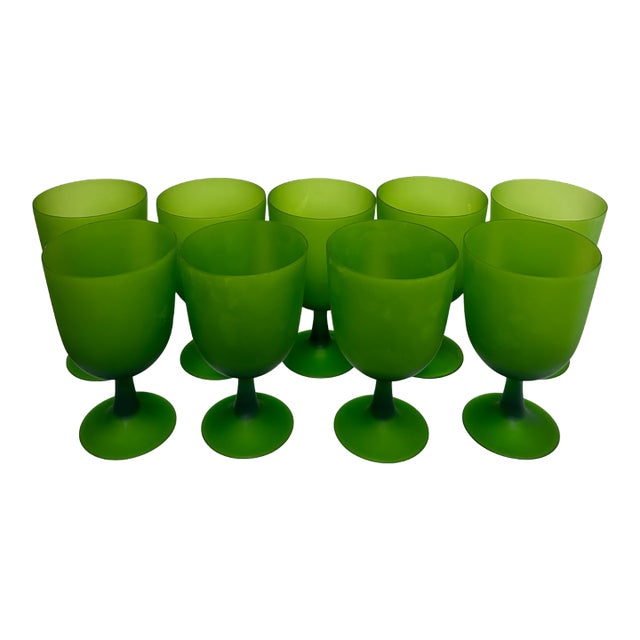Vintage Carlo Moretti Satinato Goblets - Set of 9 For Sale