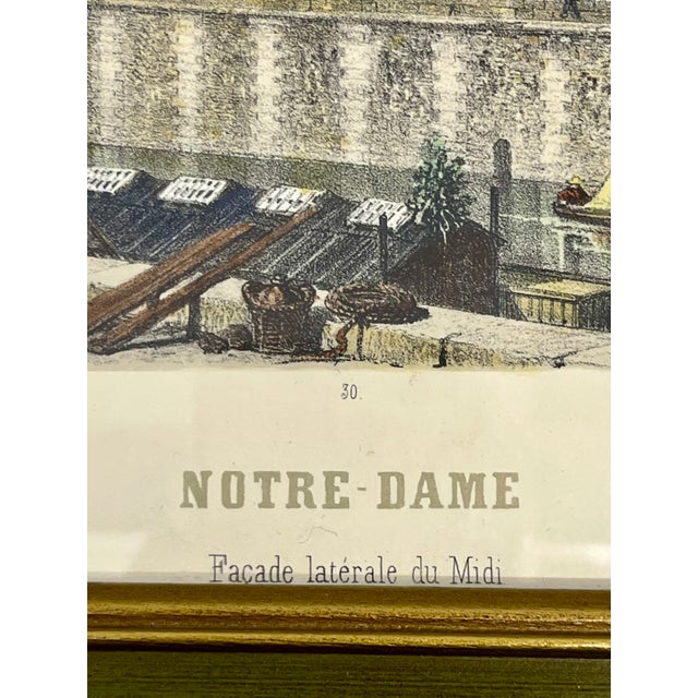 Vintage Framed French Notre Dame Architectural Print For Sale - Image 10 of 13