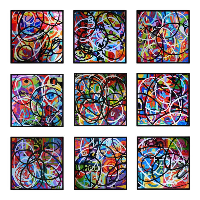 'Any Colour U Like' Contemporary Quilt by Bethan Ash - 9 Pieces For Sale