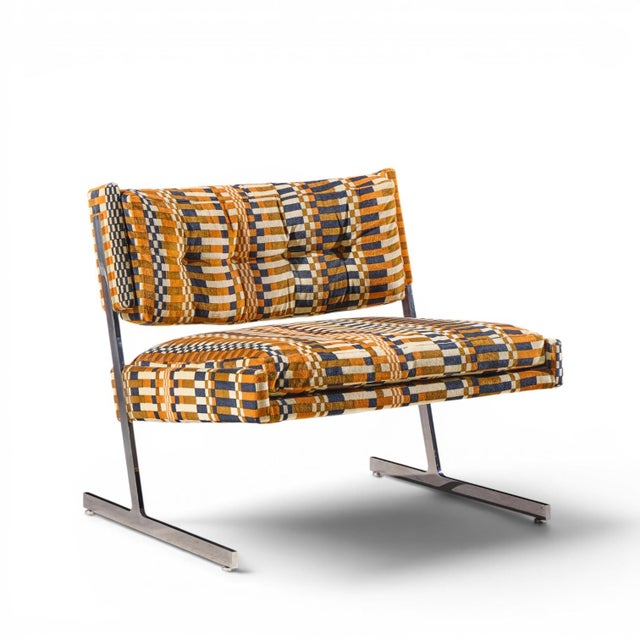 Harvey Probber Harvey Probber Mid Century Cantilevered Chrome Slipper Lounge Chairs - Pair For Sale - Image 4 of 12