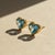 Modern Geometric Heart Topaz Stud Earrings, Silver, Gold, Pair For Sale - Image 3 of 10