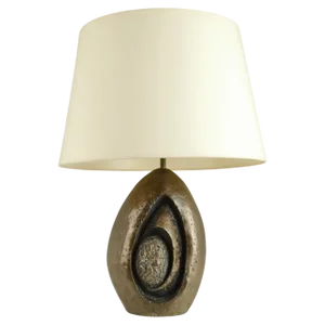 Brutalist Bronze Table Lamp attributed to Robert Phandeve, 1970s