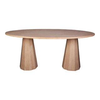 Cône Travertine Dining Table 96" For Sale