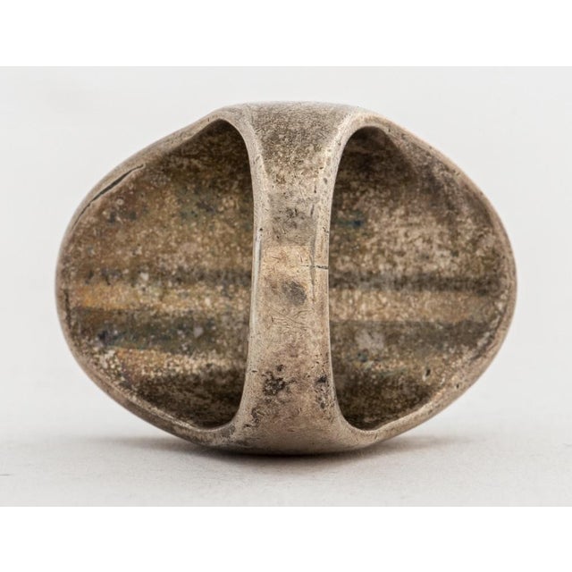 Vintage Southwestern Silver, Turquoise & Shell Ring For Sale - Image 4 of 7