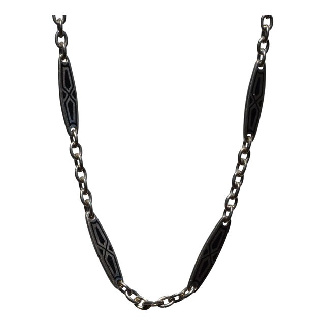 The Fashion Square Deux : Antique Art Deco White Gold Enamel Bracelet Signed Kreisler For Sale