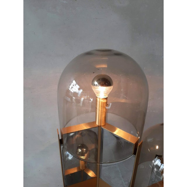 Floor Lamp in Chrome Plated and Brushed Aluminium with Murano Glass attributed to Gaetano Sciolari, 1970 For Sale - Image 6 of 15