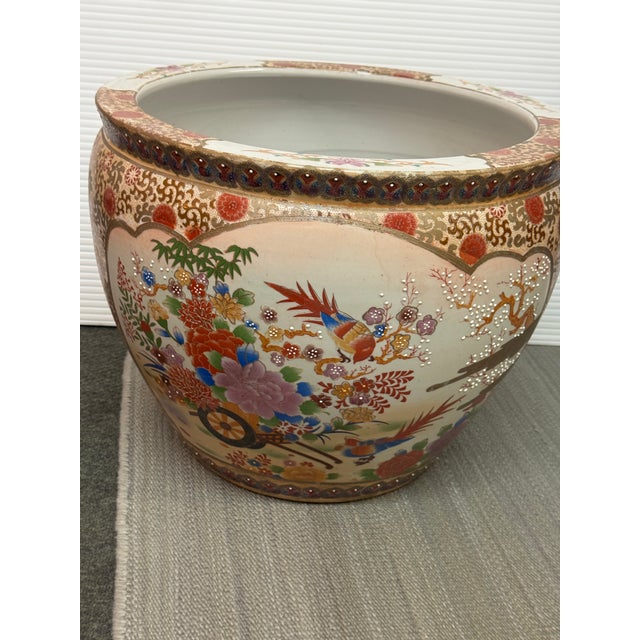Satsuma-Style Porcelain Jardiniere, Vintage For Sale - Image 10 of 12