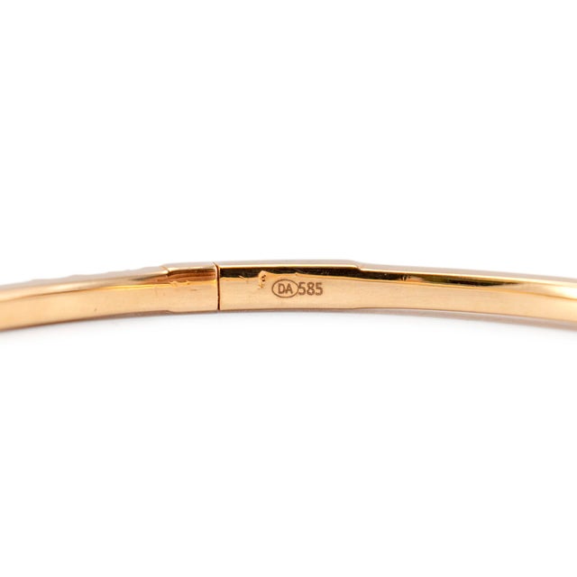 14k Rose Gold Half Eternity Tennis 1.35ct Diamond Bangle Bracelet For Sale - Image 11 of 12