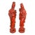 Vintage Asian Style Chinoiserie Faux Cinnabar Large Red Decorative Statues Male & Female For Sale