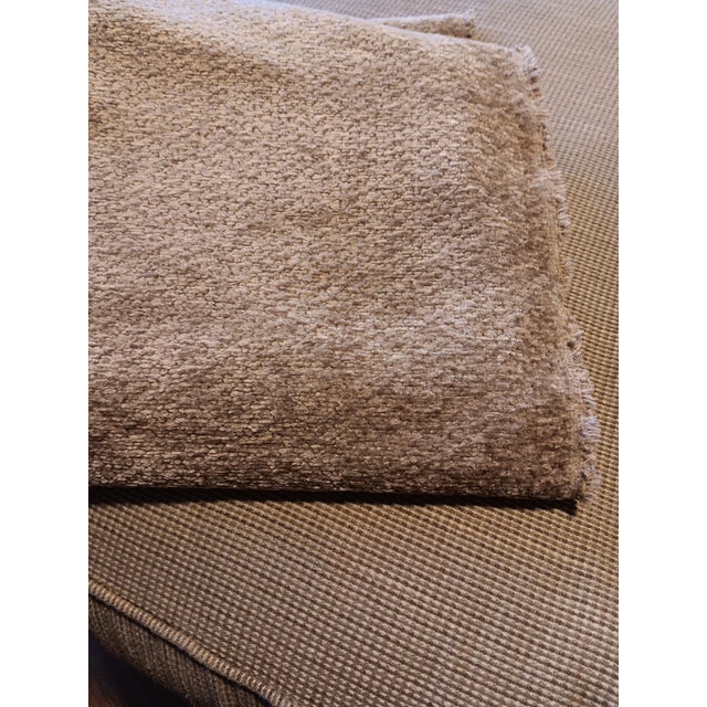 Contemporary Scalamandre Beige-Gold Nubby Boucle Heavy Upholstery Fabric- 2 Yards For Sale - Image 3 of 8