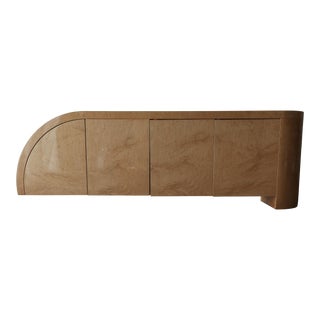 Post Modern Italian Lacquered Burl Credenza For Sale