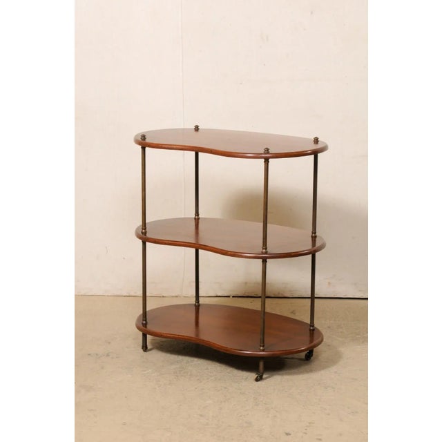 French 3-Tier Kidney-Shaped Table, Mid 20th For Sale - Image 4 of 12