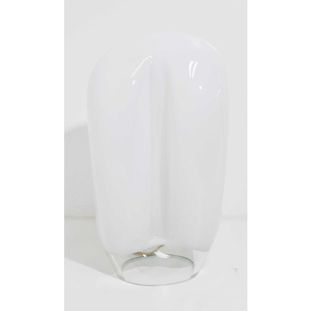 1970s Vistosi Large Balloon Form White Glass Table Lamp For Sale In Dallas - Image 6 of 9
