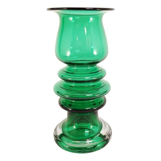 Green Tornado Art Glass Vase by Tamara Aladin for Riihimäen Lasi, Finland, 1970s For Sale