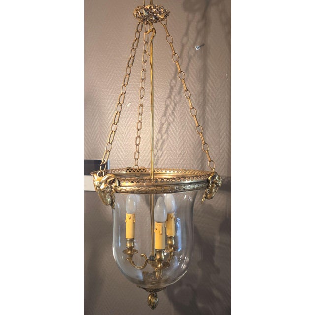 Large Entrance Lantern with Rams Heads, 1920s For Sale - Image 13 of 13