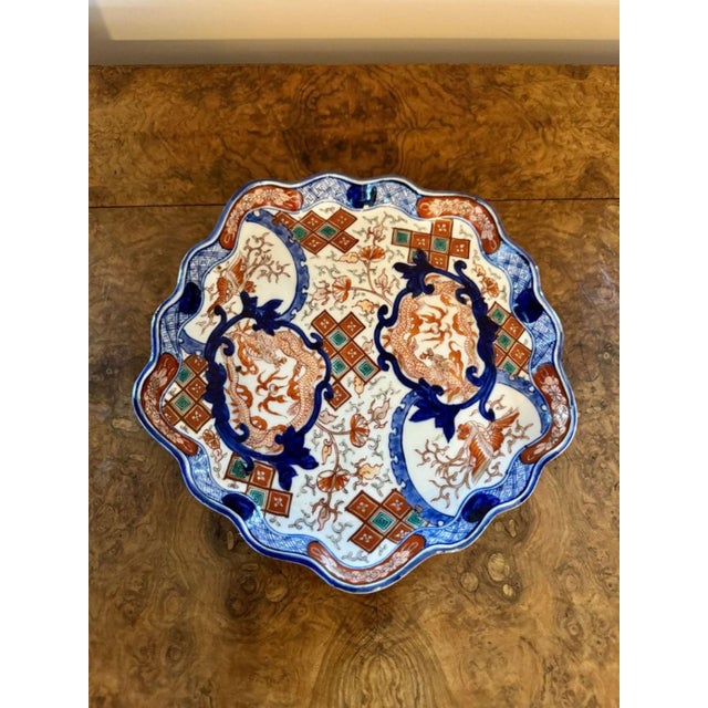 Blue Antique Japanese Imari Dish, 1900s For Sale - Image 8 of 8