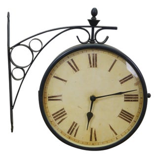 Grand Central Station Double Sided Roman Numeral Railway Clock 15" For Sale