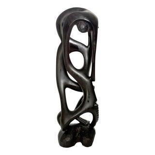 Modernist Wooden Sculpture, France, 1980s For Sale
