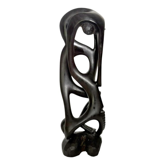 Modernist Wooden Sculpture, France, 1980s For Sale
