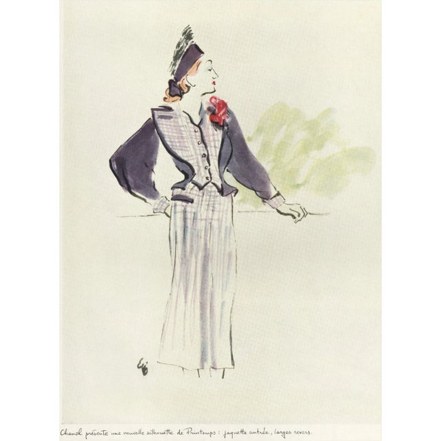 Chanel 1938 French Fashion Design Print-Chanel, Matted For Sale - Image 4 of 4