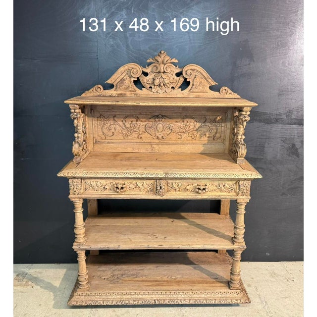 19th Century French Carved Oak Buffet, 1860 For Sale - Image 12 of 17