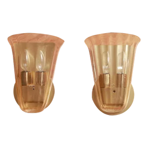Set of 2 Gold and Glass La Murrina Sconces