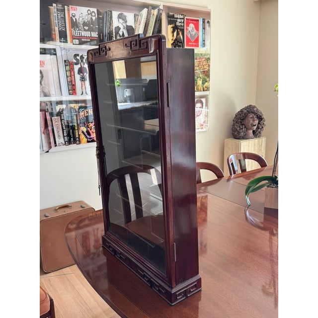 Mid 20th Century Chinese Rosewood Curio Display Cabinet For Sale - Image 14 of 16