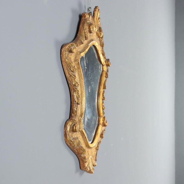 Wood Small Gold Leaf Mirror For Sale - Image 7 of 9