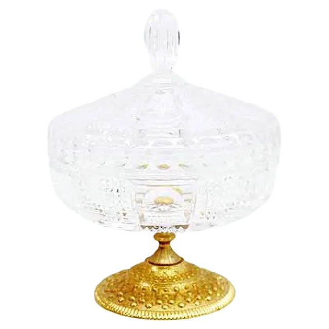 Crystal Bonbonnière, 1950s For Sale