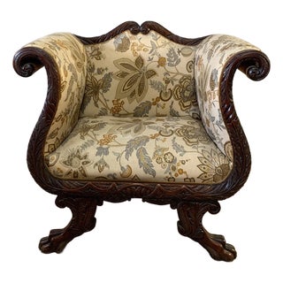 Antique American Empire Neoclassical Armchair For Sale