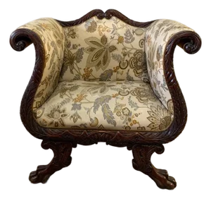 Antique American Empire Neoclassical Armchair