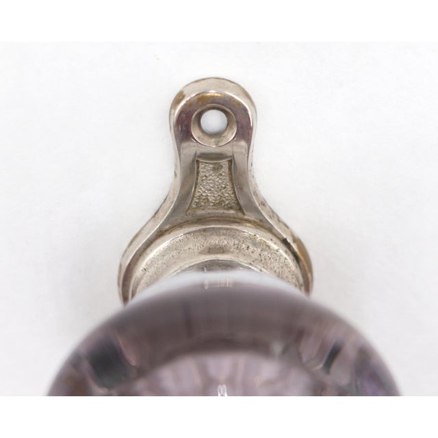 Art Deco Antique Round Art Deco Purple Glass Dummy Door Knob Set For Sale - Image 3 of 5