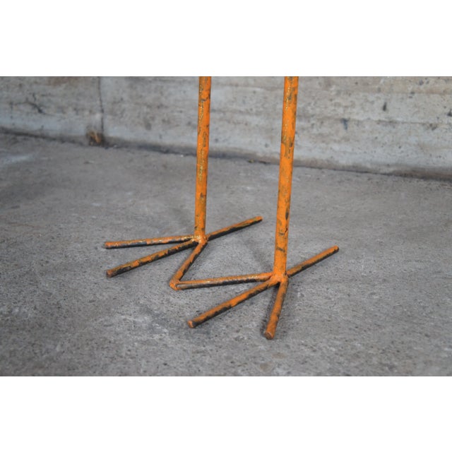 Late 20th CenturyModern Recycled Sculptural Tin Iron Life Size Crane Art Sculpture Statue Bird For Sale - Image 11 of 13