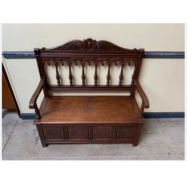 Antique Art Nouveau Chest Bench, 1900s For Sale - Image 3 of 10