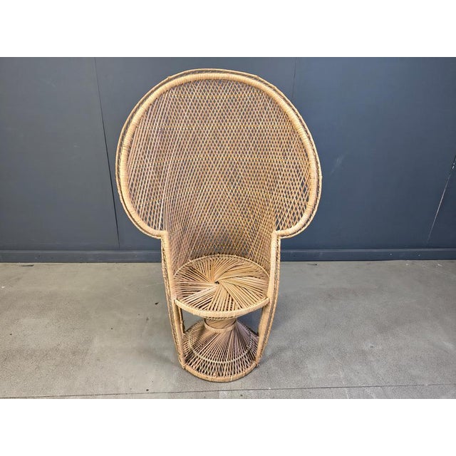 Vintage Wicker Peacock Chair, 1970s For Sale - Image 14 of 16