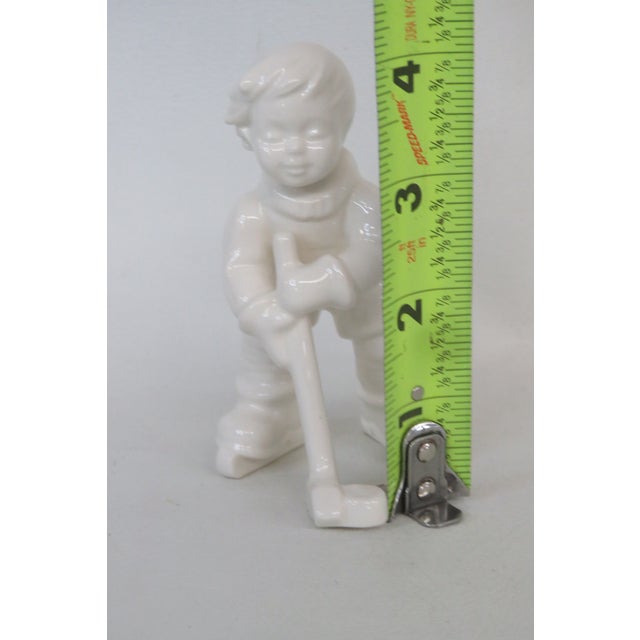 Ceramic Goebel Hummel Ice Hockey Player 2143a White Glaze Porcelain Figurine 4702b For Sale - Image 7 of 10
