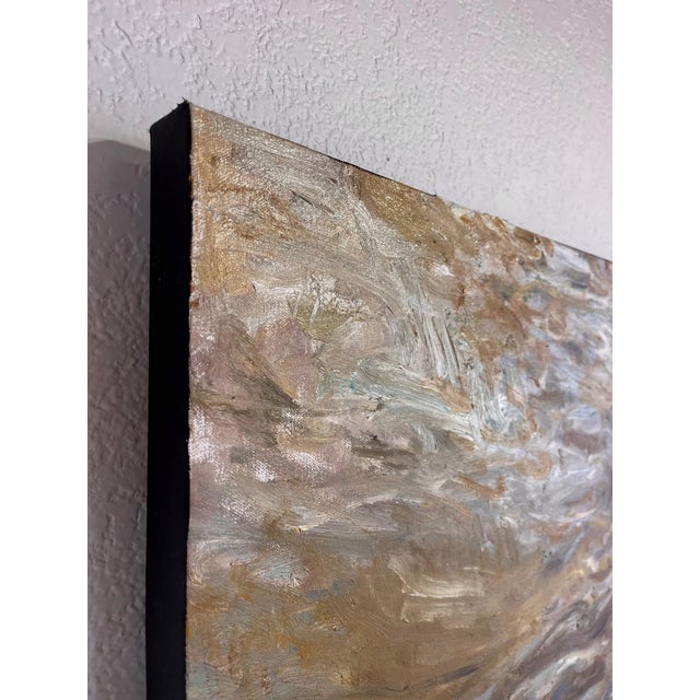 Abstract Waves #2 by Jim Beckner | Oil on canvas Ducks swimming in swirling water. For Sale - Image 3 of 4