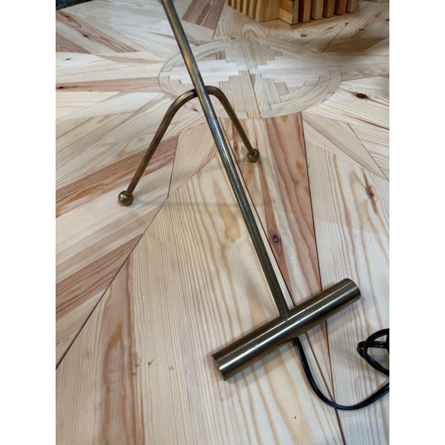 Metal Mid 20th Century Modern Stilnovo Adjustable Black/White Brass Table Lamp For Sale - Image 7 of 8