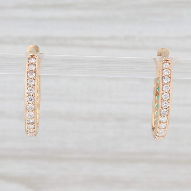 Modern New Nina Nguyen .64ctw Diamond Chalcedony Hoop Earrings 14k Gold Hinged Snap Top - 2 Pieces For Sale - Image 3 of 4