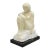 Late 20th Century Morton Gaffin "Seated Woman" Modernist Carved White Alabaster Nude Sculpture For Sale