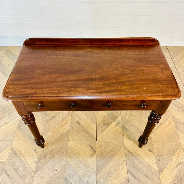 Brown 19th Century English Small Mahogany Desk For Sale - Image 8 of 9