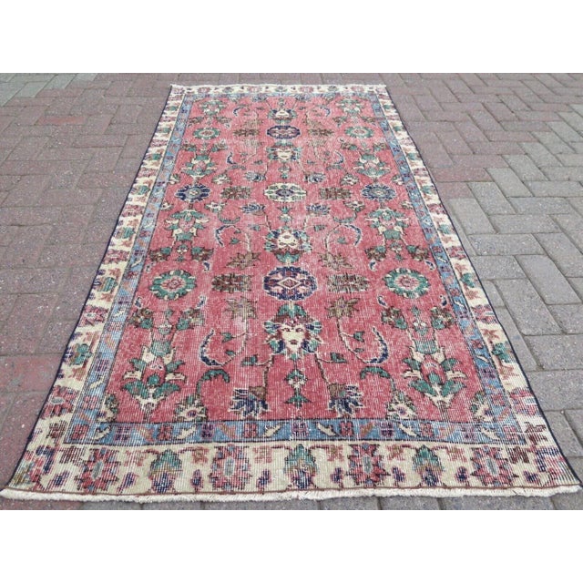 1960s Distressed Turkish Rug -39"x77" For Sale - Image 11 of 11