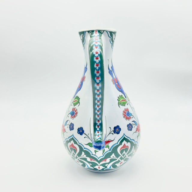 2020s Handmade Ceramic Urn Vase (25cm) Vibrant Multi-Color Iznik Floral Garden Pattern – Traditional Turkish Decor For Sale - Image 5 of 7
