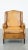 Comfortable and cognac-colored vintage sheep leather armchair with a high back and a correct finish with decorative nails....