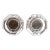 Pair of Vintage 1.25 In. Concave Octagon Glass Cabinet Knobs For Sale