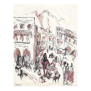 Ivy Attwell Street in Aden Yemen Drawing For Sale