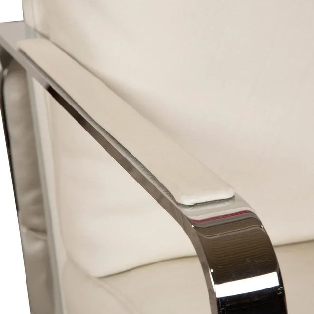 White Model 345 Armchair in White Leather from Rolf Benz For Sale - Image 8 of 14