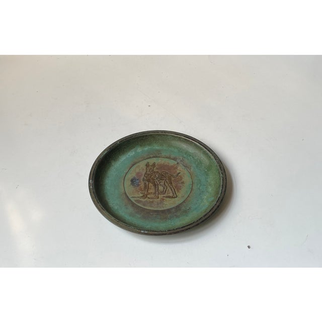Art Deco Great Dane Bronze Dish by Holger Fridericias, 1930s For Sale - Image 4 of 8