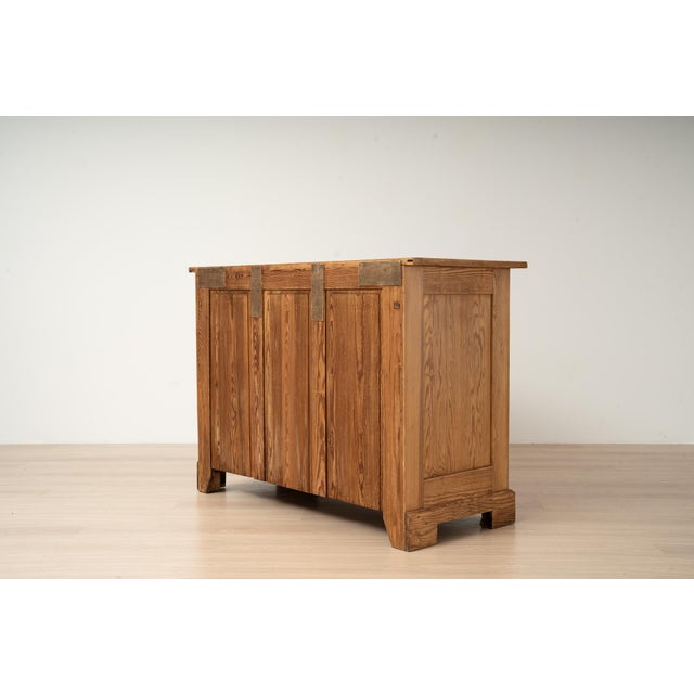 Antique Art Nouveau German Pine Cabinet with Two Drawers, 1910 For Sale - Image 4 of 18